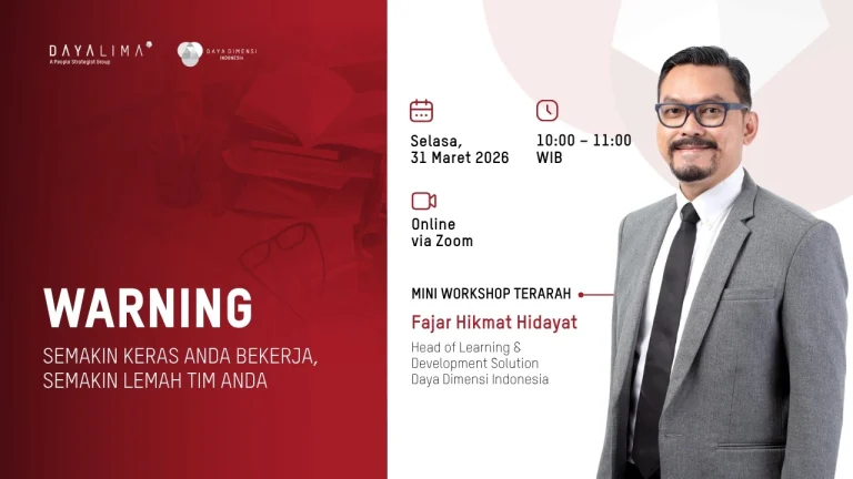 Daya Dimensi Indonesia Gelar Mini Workshop Virtual tentang Delegasi: “Semakin Keras Anda Bekerja, Semakin Lemah Tim Anda”